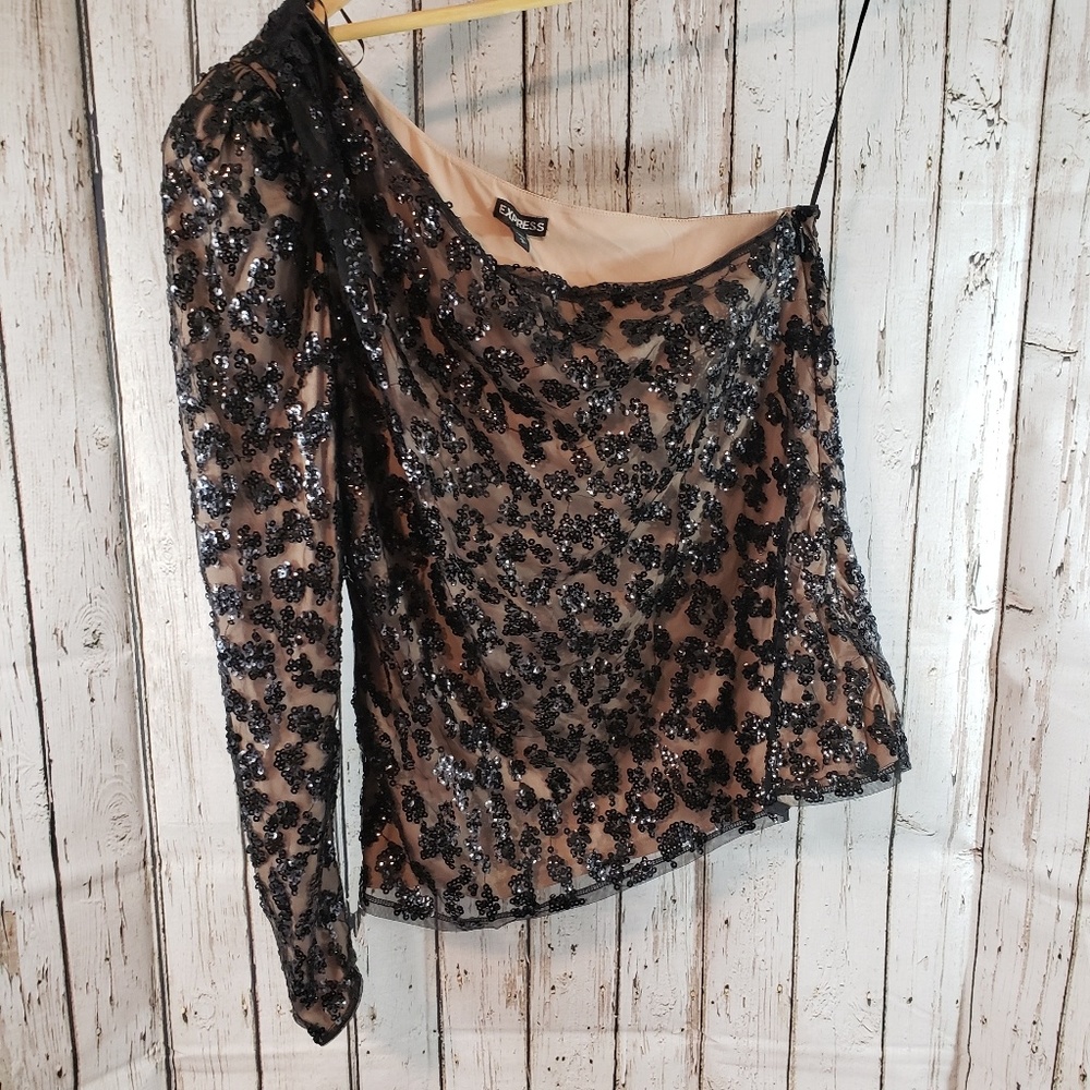 Express one arm shoulder out evening shirt 0B